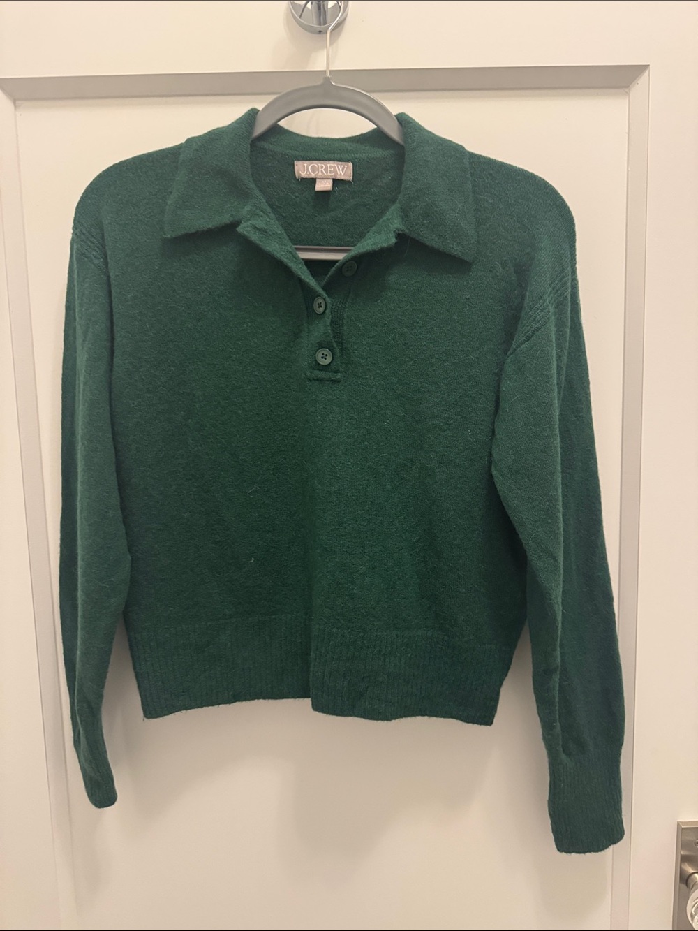 J. Crew Dark Green Polo Knit Sweater